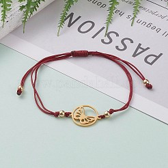 Adjustable Nylon Cord Braided Bead Bracelet&nbsp;BJEW-JB05828-01