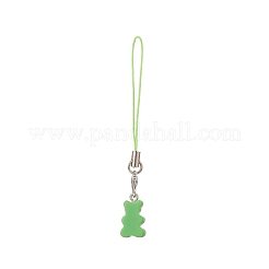 Opaque Resin Bear Mobile Straps&nbsp;HJEW-JM00893