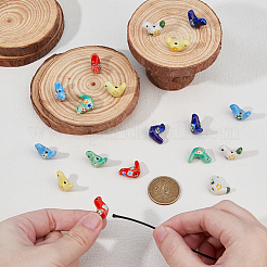 24Pcs 6 Colors Handmade Printed Porcelain Beads&nbsp;PORC-HS0001-02