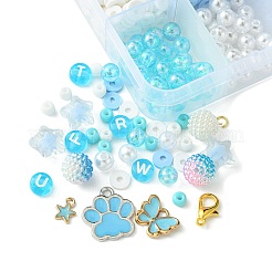 DIY Round Acrylic & Glass Beads Bracelets Jewelry Kits&nbsp;DIY-FS0006-29B