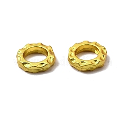 合金ヨーロピアンビーズ  ドーナツ  マットゴールドカラー  8x1.8mm  穴：4.3mm&nbsp;PALLOY-S057-07MG