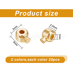 40Pcs 2 Colors Brass Crimp Beads&nbsp;KK-AR0003-27