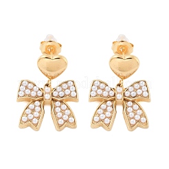 304 Stainless Steel ABS pearl Stud Earrings&nbsp;EJEW-S226-12G