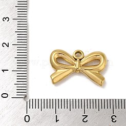 イオンプレーティング（IP）304ステンレスペンダント  ちょう結びチャーム  18KGP本金メッキ  13x20.2x3mm  穴：2mm&nbsp;STAS-C104-14G