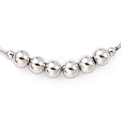 304 Stainless Steel Round Snake Chain Bracelets&nbsp;STAS-B021-19B-P