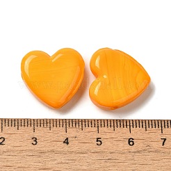 手作りランプワークビーズ  ハート  オレンジ  20x20x7mm  穴：1.2~1.5mm&nbsp;LAMP-U002-03B