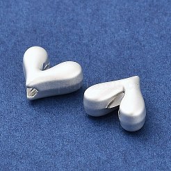 マット合金ビーズ  双円錐形のハート  マットシルバーカラー  10x8.5x4.5mm  穴：1.6mm&nbsp;PALLOY-R145-12MS