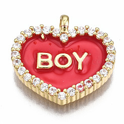 Brass Micro Pave Clear Cubic Zirconia Pendants&nbsp;ZIRC-S067-050-NR