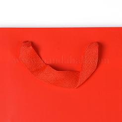 クラフト紙袋  ハンドル付き  ギフトバッグ  ショッピングバッグ  長方形  レッド  32x25x13.2cm&nbsp;AJEW-F005-03-D