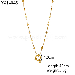 304ステンレススチール製ビッグペンダント  イオンプレーティング（ip）  リングチャーム  18KGP本金メッキ  400mm&nbsp;SA-OY002-83G
