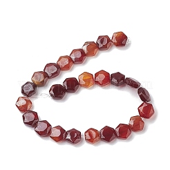天然石赤瑪瑙ビーズ連売り  ファセット六角形カット  六角  8~8.5x9~9.5x4~4.5mm  穴：1mm  約25個/連  8.11''（20.6センチメートル）&nbsp;G-K359-C13-01