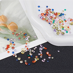 キュービックジルコニアカボション  グレードA  多面カット  ダイヤモンド  ミックスカラー  2.5~5x1.7~3mm  200pc&nbsp;ZIRC-BBC0003-76A