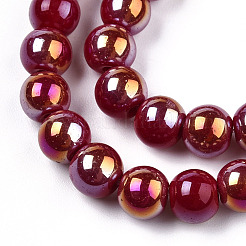 Electroplate Opaque Glass Beads Strands&nbsp;GLAA-T032-P6mm-AB05