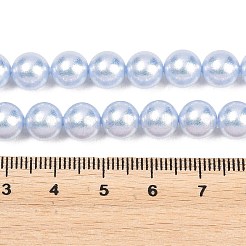 曇りガラスパールビーズ連売り  ラウンド  コーンフラワーブルー  8mm  穴：0.7mm  約51~52個/連  15.94~16.02''（40.5~40.7センチメートル）&nbsp;GLAA-A044-08A-07