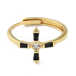 Brass with Cubic Zirconia Adjustable Rings&nbsp;LS-RJEW-Z017-04G