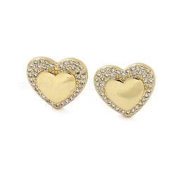Brass Micro Pave Clear Cubic Zirconia Stud Earrings for Women&nbsp;EJEW-U034-02G-02