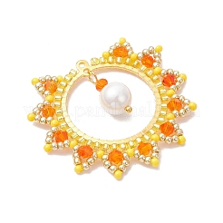3Pcs 3 Colors Glass Seed Beaded Sun Pendants&nbsp;PALLOY-MZ00857