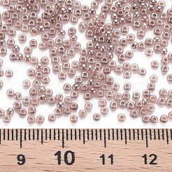 12/0個の模造ヒスイガラスシードビーズ  不透明色の光沢  ラウンド  ロージーブラウン  2x1.5mm  穴：1mm  約40000個/ポンド&nbsp;SEED-S049-A-012