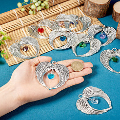 12Pcs 12 Colors Tibetan Style Alloy Big Pendants&nbsp;FIND-TA0004-24