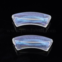透明なアクリルビーズ  グリッターパウダー  カーブチューブ  透明  35x14x12mm  穴：4mm  約129個/437g&nbsp;LS-OACR-N008-082