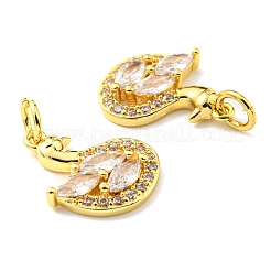 Rack Plating Brass Micro Pave Cubic Zirconia Pendants&nbsp;LS-KK-D036-18G