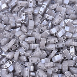 MIYUKIハーフティラビーズ  日本製シードビーズ  2の穴  （htl526)シルバーグレーセイロン  5x2.3x1.9mm  穴：0.8mm  約12500個/500g&nbsp;SEED-MY05-HTL0526