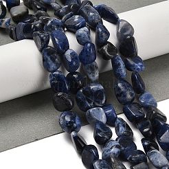 天然石ソーダライトビーズ連売り  ナゲット  タンブルストーン  7~13x4.5~10x4.5~10mm  穴：1.2mm  約44~46個/連  15.08''~16.14''（38.3~41センチメートル）&nbsp;G-P497-01E-55