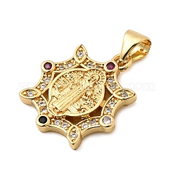 Brass Micro Pave Cubic Zirconia Pendants&nbsp;KK-I360-056G