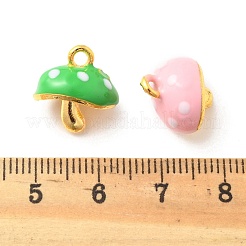 合金エナメルチャーム  きのこチャーム  ゴールドカラー  ミックスカラー  14.5x14x11mm  穴：1.8mm&nbsp;FIND-U033-04G