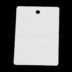厚紙のアクセサリー台紙  ネックレスやピアスに使用  長方形  乳白色  90x60x0.5mm  穴：6mm&nbsp;CDIS-S025-02