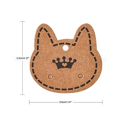 クラフト紙イヤリングディスプレイカード  淡い茶色  3.5x3.6x0.05cm&nbsp;CDIS-D005-08