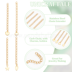 40Pcs 4 Styles 304 Stainless Steel Chain Extender&nbsp;STAS-UN0060-89