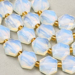 オパールビーズ連売り  六角  多面カット  シードビーズで  10x11x6~7mm  穴：1.4mm  約15~16個/連  7.28''（18.5cm）〜7.48''（19cm）&nbsp;GG-CBA4A3B-B22