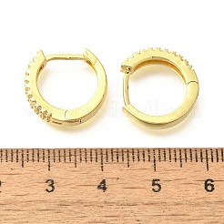 Brass Clear Cubic Zirconia Hoop Earrings&nbsp;EJEW-M047-20G