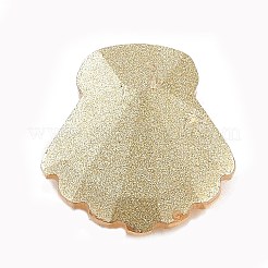 ガラスラインストーンカボション  尖ったバック＆バックメッキ  ファセットシェル  ミックスカラー  14x13~14x5~5.5mm&nbsp;GLAA-B012-71