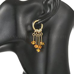 Natural Amber Hoop Earrings&nbsp;EJEW-JE07426