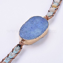 Five Loops Leather Warp Bracelets&nbsp;BJEW-F395-A