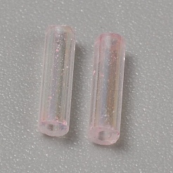 300 個の透明なガラスの丸いラッパ ビーズ  丸い穴  ラベンダーブラッシュ  6~7x2mm  穴：0.8~0.9mm&nbsp;GLAA-WH0015-74C
