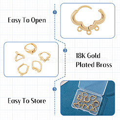 10Pcs 5 Styles Hoop Earring Finding&nbsp;KK-TA0002-98