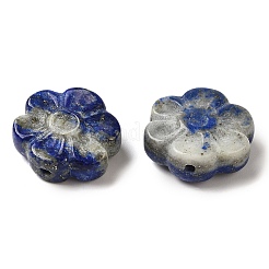 天然ラピスラズリ彫刻ビーズ  花  13.5x14x5~6mm  穴：1.2mm&nbsp;G-P550-13