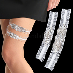 Nylon Lace Elastic Bridal Garters&nbsp;AJEW-WH0661-25B