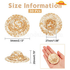 人形の麦わら帽子  ミニ手編み帽子  DIYの工芸品のジュエリーアクセサリークラフト装飾  砂茶色  54x20mm&nbsp;DIY-GL0003-99