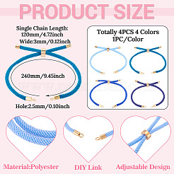 4Pcs 4 Colors Polyester Cord Bracelet Making&nbsp;MAK-TA0001-42