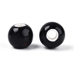 手作りの陶器ビーズ  ロンデル  ファンシーアンティーク施釉磁器  ミックスカラー  8.2~9x7~7.5mm  穴：2.5~3mm&nbsp;PORC-T133-11