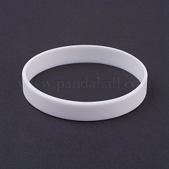 シリコンリストバンドブレスレット  コードブレスレット  ホワイト  2-1/2インチ（63mm）  12x2mm&nbsp;BJEW-J176-20