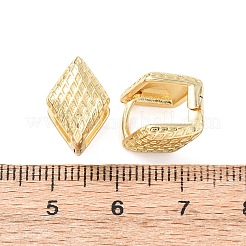 菱形の真鍮フープピアス  長持ちメッキ  ラックめっき  鉛フリー＆カドミウムフリー  18KGP本金メッキ  14.5x9.5x11.5mm&nbsp;EJEW-H178-06G