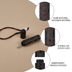 3Pcs 3 Style Auspicous Cloud & Lotus & Dragon Pattern Wood Toothpick Holders&nbsp;AJEW-FH0004-15