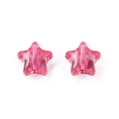 透明なアクリルビーズ  スター  サクランボ色  9x9.5x5.5mm  穴：2mm  約2000個/500g&nbsp;MACR-S373-45-B04