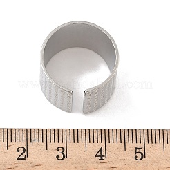 304ステンレススチールオープンカフリング  ステンレス鋼色  16mm  調整可能&nbsp;RJEW-A079-01D-P