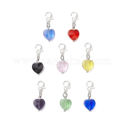 Heart Glass Pendant Decorations&nbsp;HJEW-JM04021-01